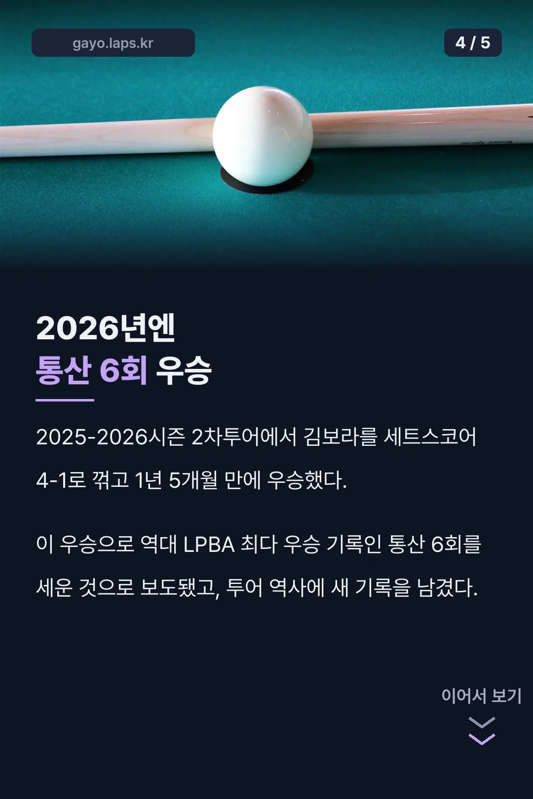 2026년 LPBA 최다 우승