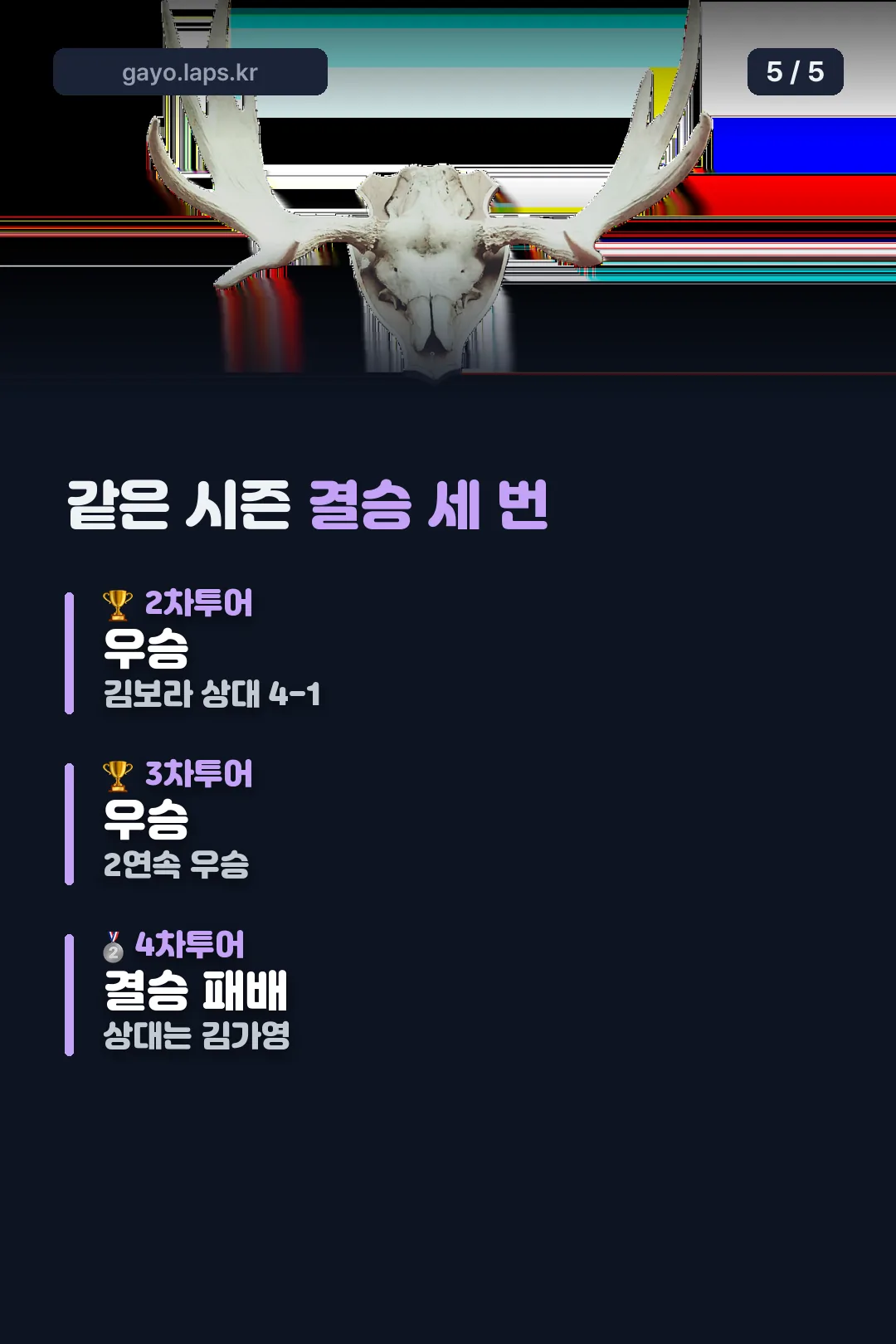 같은 시즌 결승 세 번 비교