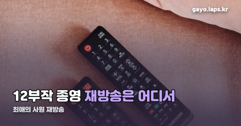 최애의 사원 재방송 정리 썸네일