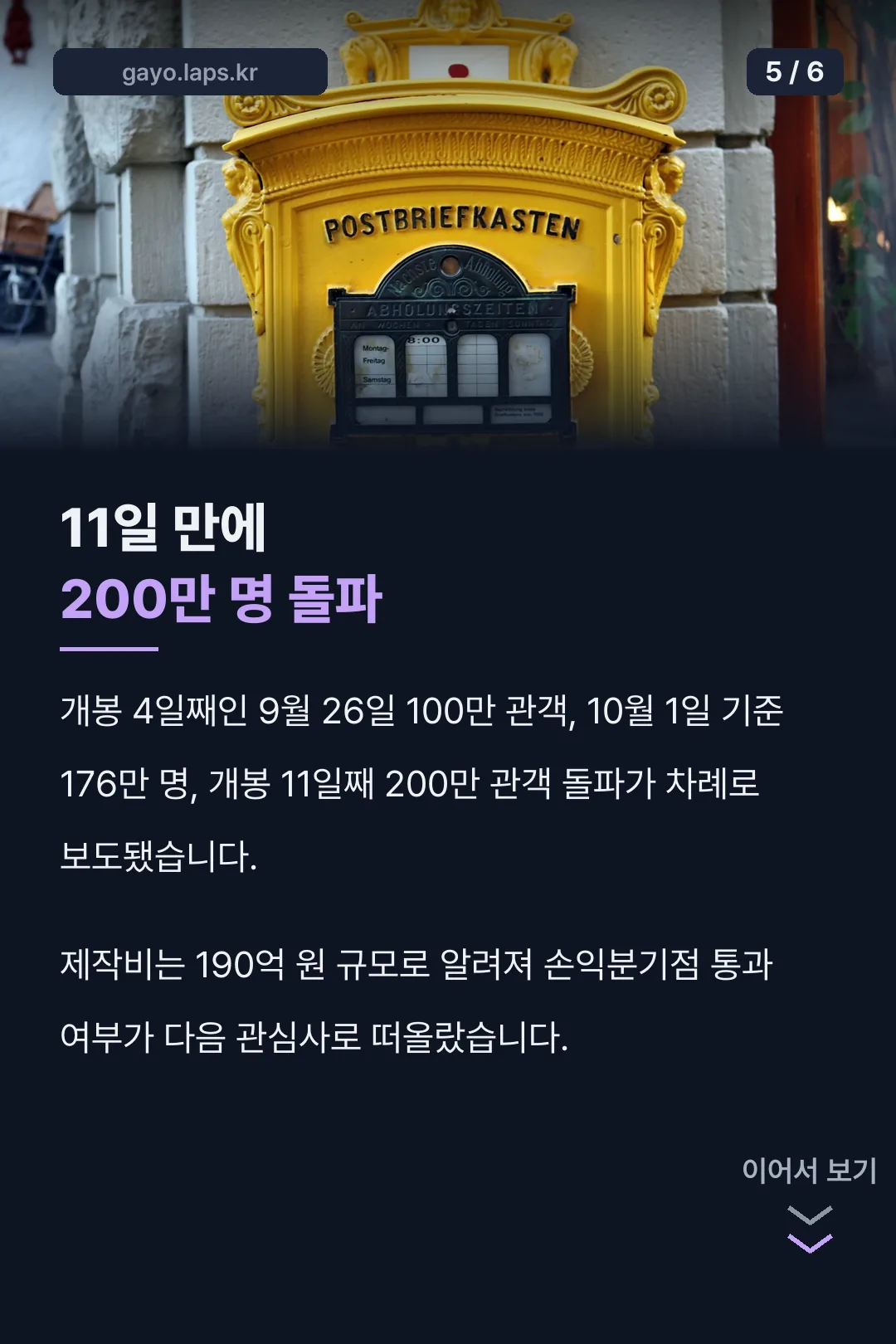 흥행 지표 경과